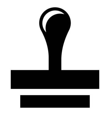 Damga glif vektör simgesi 