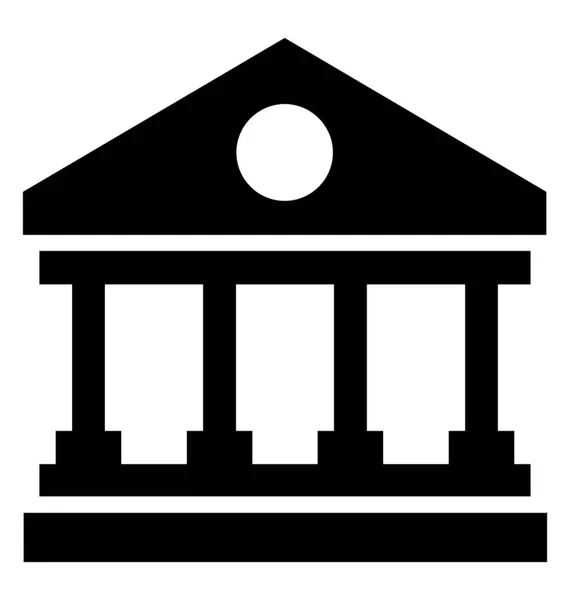 Banco Edificio Icono Glifo — Vector de stock