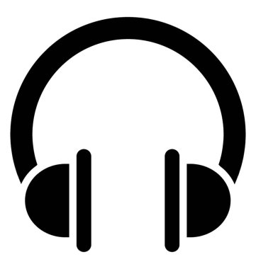 Müzik dinleme, kulaklık glif simgesi için kulaklıklar