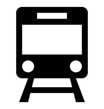 Demiryolu araç, tren glif simgesi 