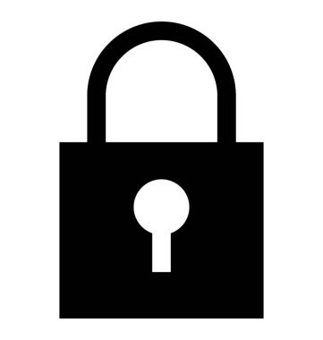 Kilit simgesi, katı asma kilit simgesi 