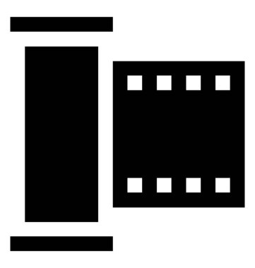 Film reel katı simgesi tasarım 