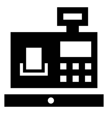 Yazar kasa glif simgesi 