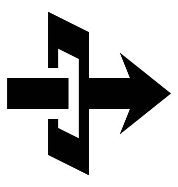 Kırılma glif vektör simgesi 