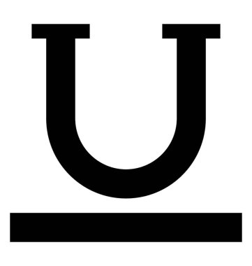 Altı çizili metin katı simgesi 