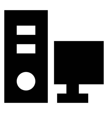 Bilgisayar glif vektör simgesi 