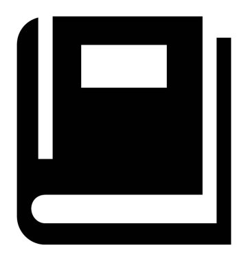 Okuma kitabı glif simge vektör