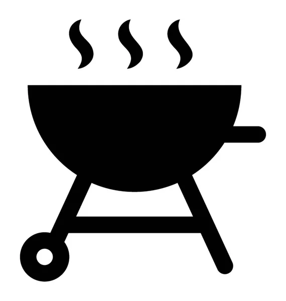 Outdoor Cooking Glyph Icon — Stock Vector