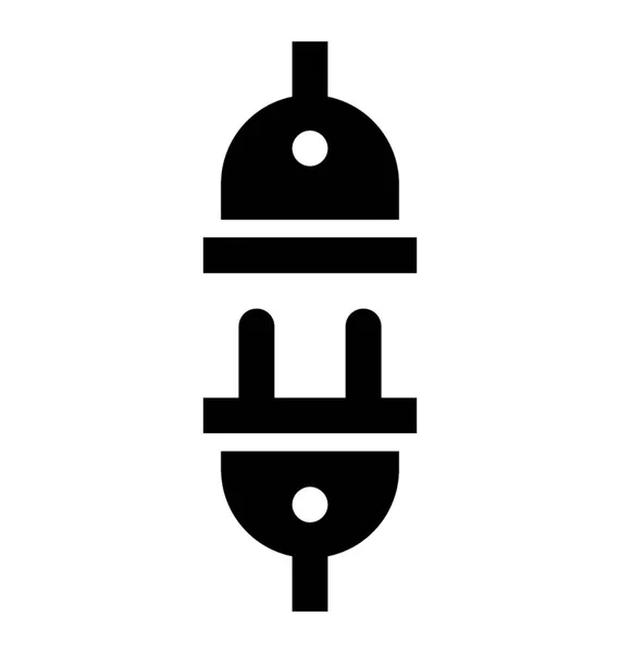 Stecker Stromanschluss Glyphen Symbol — Stockvektor