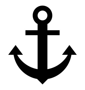 Çapa glif simge vektör