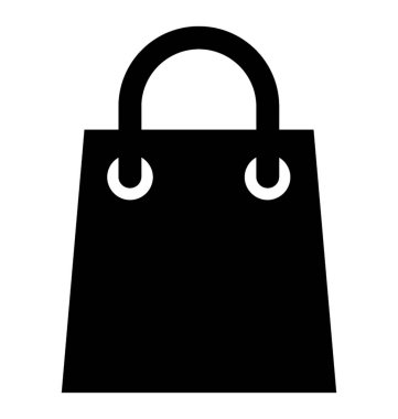 Alışveriş çantası glif simgesi 