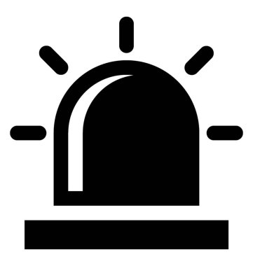 Alarm, siren glif simgesi    