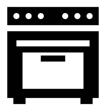 Pişirme aralığı, soba glif simgesi 