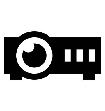 Projektör glif vektör simgesi 