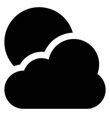 Bulutlu sabah glif vektör