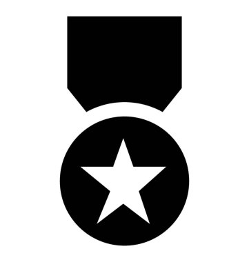 Yıldız madalya glif simgesi 