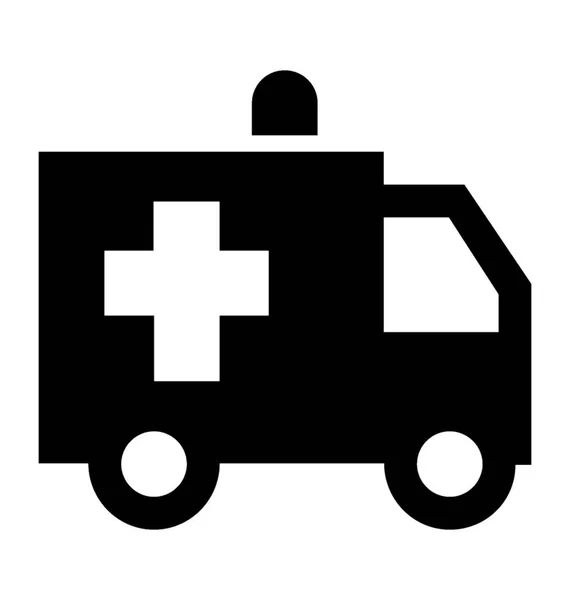 Ambulance Van Glyph Icon — Stock Vector