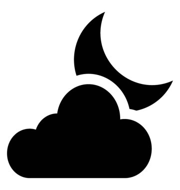 Bulutlu gece glif simgesi 