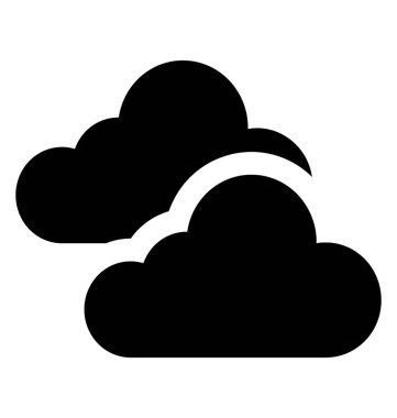 Bulutlar glif simgesi tasarım 