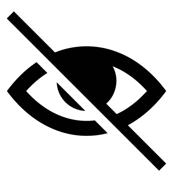 Skrzyżowane Oko Nie Widoczne Stałe Ikona Designu — Wektor stockowy