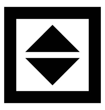 Asansör düğmesine glif simge vektör