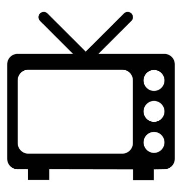 Retro tv glif simgesi 