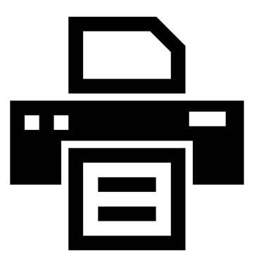 Yazıcı glif vektör simgesi 