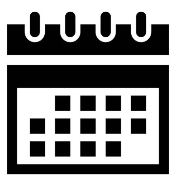 Takvim katı vektör simgesi 