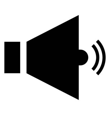 Megafon glif vektör simgesi 