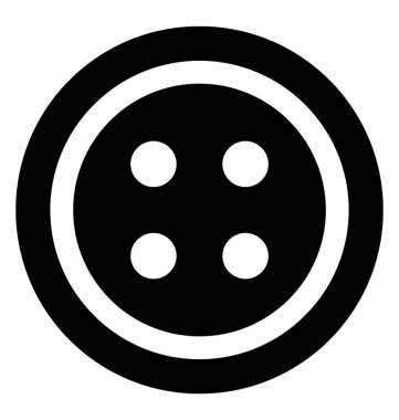 Düğme katı vektör simgesi