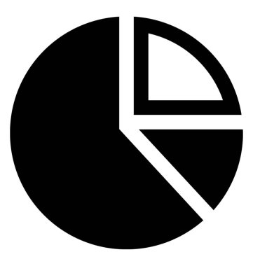 İş İstatistikleri, pasta grafiği glif simgesi