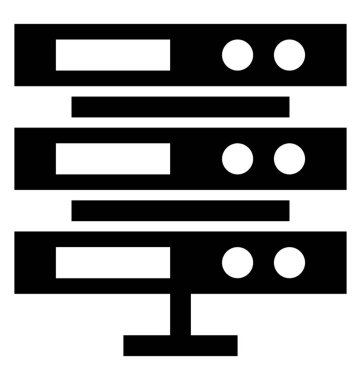 Veritabanı glif vektör simgesi