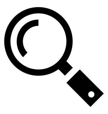 Büyüteç'i glif vektör simgesi