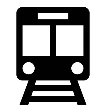 Demiryolu araç, tren glif simgesi 