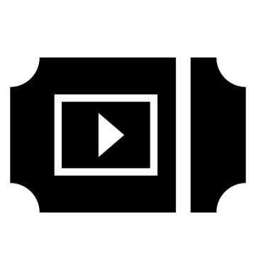 Film bilet glif simgesi