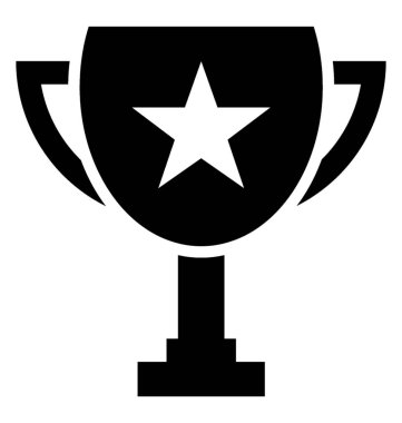 Kupa glif vektör simgesi