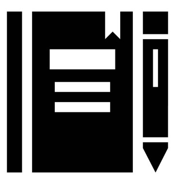 Defter glif vektör simgesi