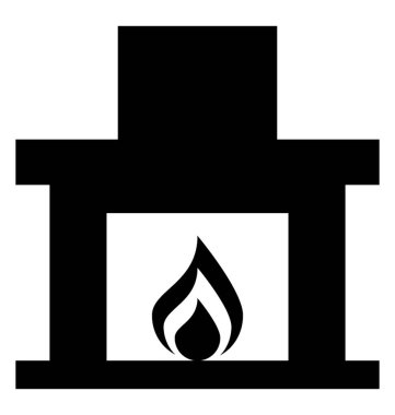Yangın fırın glif simgesi