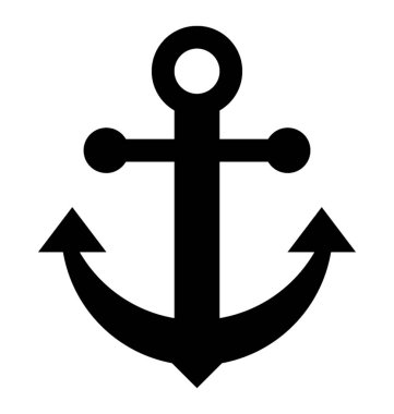 Çapa glif simge vektör