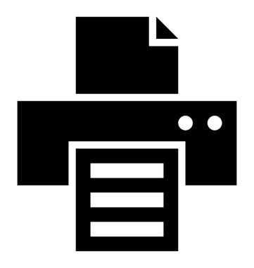 Yazıcı glif vektör simgesi