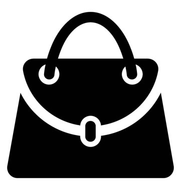 El çantası glif vektör simgesi