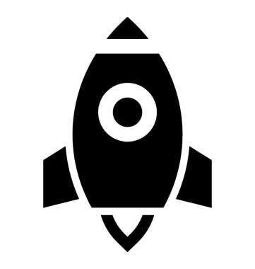 Roket glif vektör simgesi