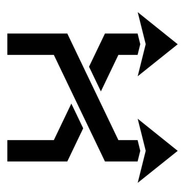 Çapraz ok glif simgesi