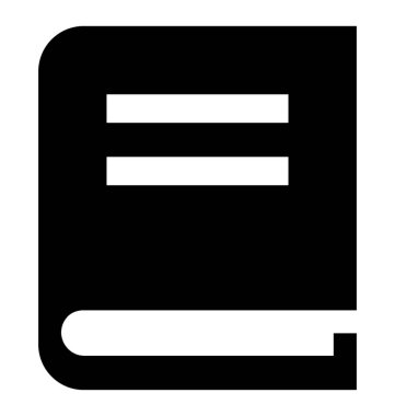 Okuma kitabı glif simge vektör