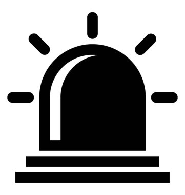 Alarm, siren glif simgesi