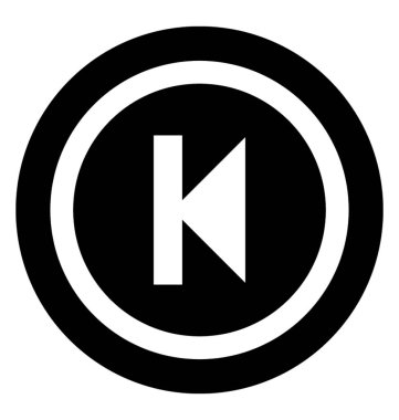 Rewind düğme katı simgesi