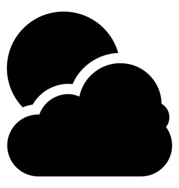 Bulutlu sabah glif vektör