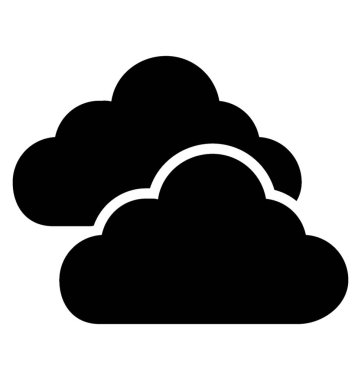 Bulutlar glif simgesi tasarım