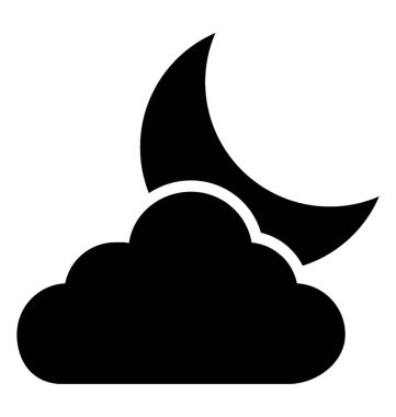 Bulutlu gece glif simgesi