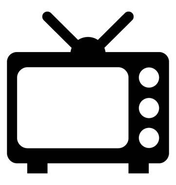 Retro tv glif simgesi